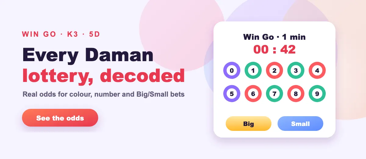 Daman Win Go, K3 and 5D odds
